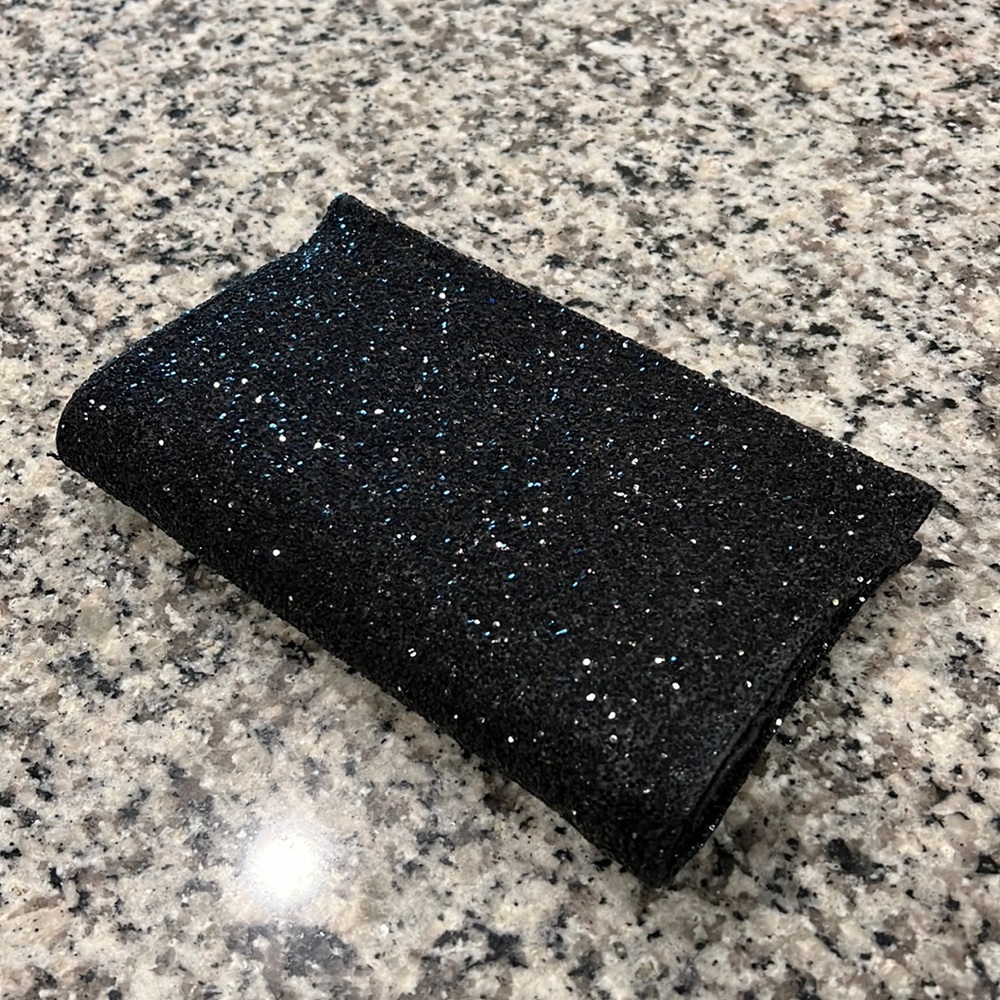 Vintage Black Glitter Clutch